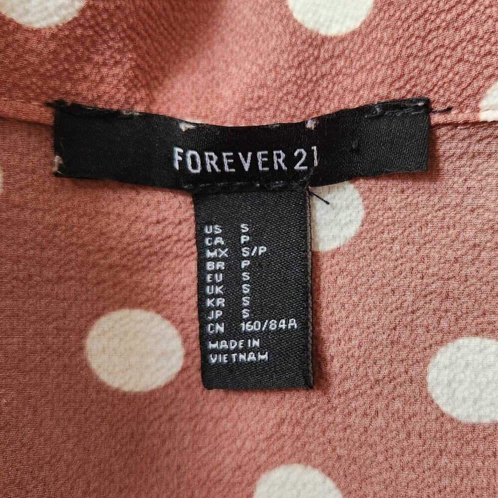 F21 Mauve Polka Dot Wrap Around Top || Small EUC - Picture 11 of 13